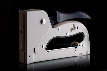 construction stapler on a black background, construction tool