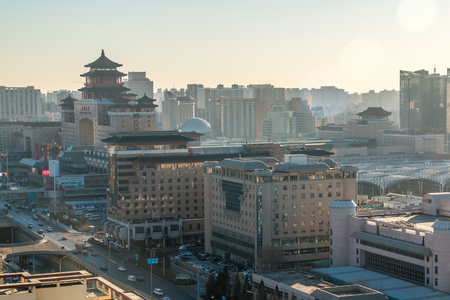 Beijing railway station building landscapeのeditorial素材