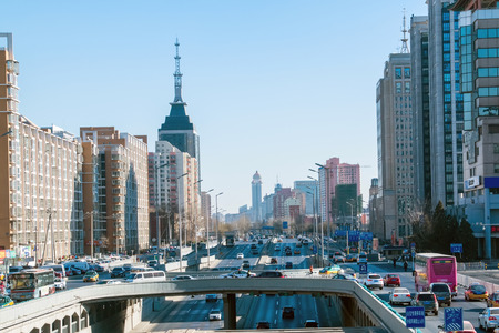 Beijing urban architectural landscapeのeditorial素材