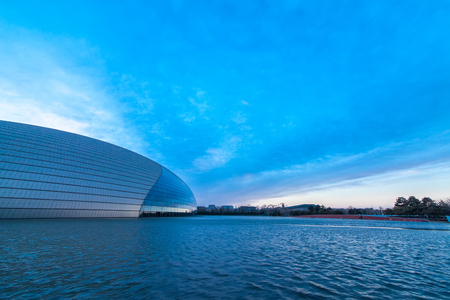 Architectural landscape of Beijing National Grand Theaterのeditorial素材