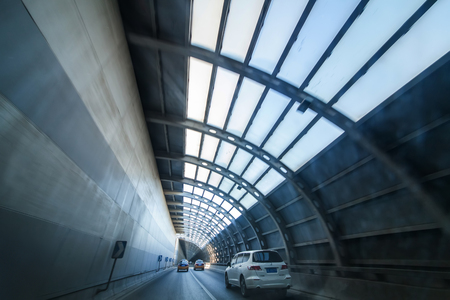 Architectural landscape of traffic tunnel in Beijingのeditorial素材