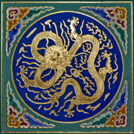 The Chinese dragon carvings landscapeのeditorial素材