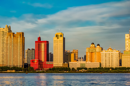 The Bund architectural landscape of Songhua River, Harbin, Heilongjiangのeditorial素材