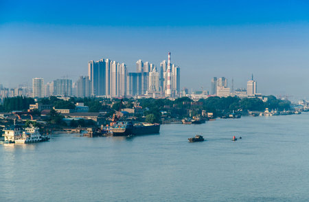 The Bund landscape of the Yangtze River in Jiangsu, Nanjing