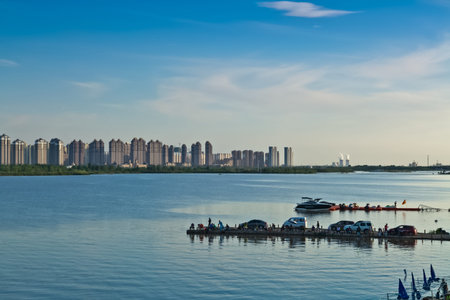 The Bund architectural landscape of Songhua River, Harbin, Heilongjiang