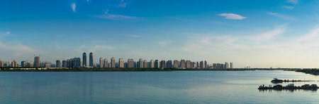 The Bund architectural landscape of Songhua River, Harbin, Heilongjiangのeditorial素材
