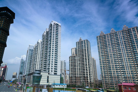 Urban architectural landscape in Harbin, heilongjiang province