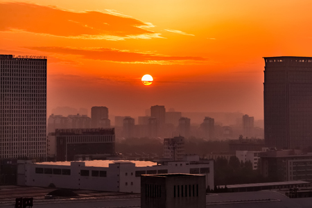 Architectural landscape of urban high-rise buildings in Hefei City, Anhui Provinceのeditorial素材