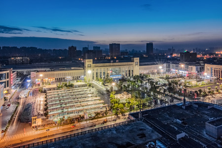 Architectural landscape of urban high-rise buildings in Hefei City, Anhui Provinceのeditorial素材