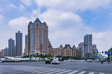 Architectural landscape of urban high-rise buildings in Hefei City, Anhui Provinceのeditorial素材