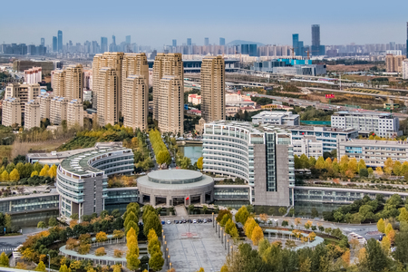 Architectural landscape of urban high-rise buildings in Hefei City, Anhui Provinceのeditorial素材