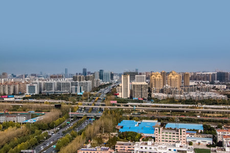 Architectural landscape of urban high-rise buildings in Hefei City, Anhui Province