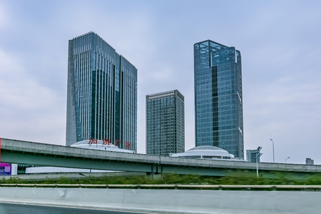Architectural landscape of urban high-rise buildings in Hefei City, Anhui Provinceのeditorial素材