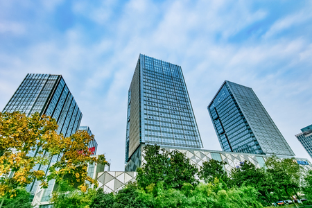 Architectural landscape of urban high-rise buildings in Hefei City, Anhui Provinceのeditorial素材