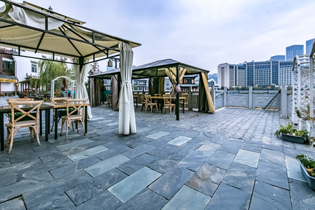 Architectural landscape of open-air leisure places in Hefei City, Anhui Provinceのeditorial素材