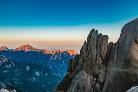 Tiandu Peak Natural Landscape of Huangshan Scenic Spot, Huangshan City, Anhui Provinceの写真素材