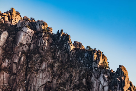 Tiandu Peak Natural Landscape of Huangshan Scenic Spot, Huangshan City, Anhui Provinceの写真素材