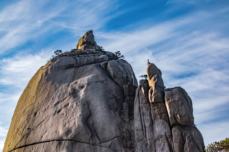 Natural landscape of Lianrui Peak, Huangshan Scenic Spot, Huangshan City, Anhui Provinceの写真素材