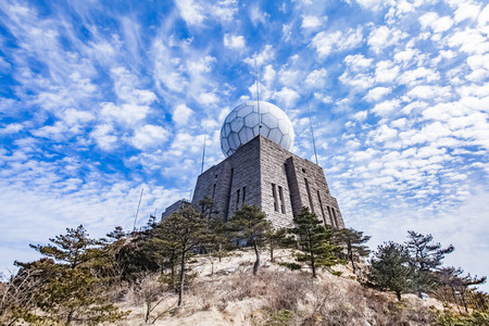 Architectural Landscape of Guangmingding Meteorological Station in Huangshan Scenic Spot, Huangshan City, Anhui Provinceのeditorial素材