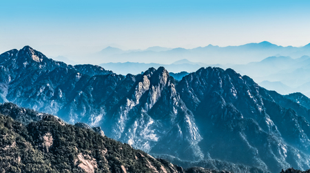 Natural Landscape of Tianhai Grand Canyon in Huangshan Scenic Spot, Huangshan City, Anhui Provinceの写真素材