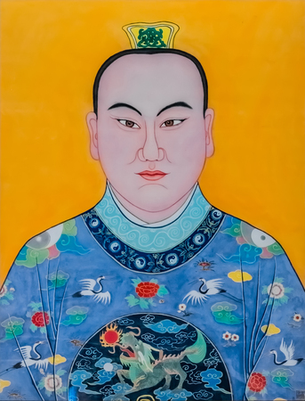 Taoist 30th generation Tianshi Zhang Jixian portrait craftsのeditorial素材