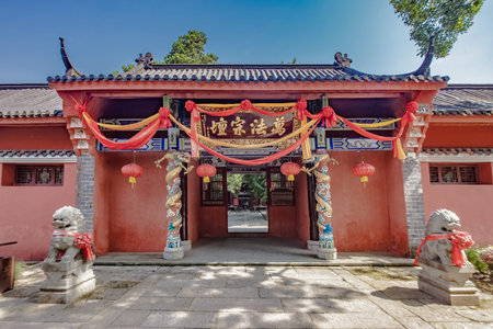 Architectural Landscape of Tianshifu Road, Guanqing Ancient Town, Longhu Mountain, Yingtan City, Jiangxi Provinceのeditorial素材