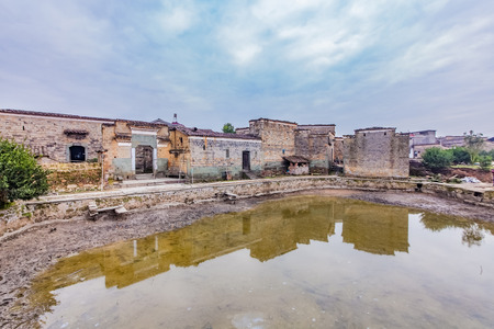 Residential Building Landscape of Zhuqiao Ancient Village, Yingtan City, Jiangxi Provinceの写真素材