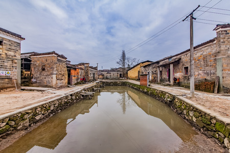 Residential Building Landscape of Zhuqiao Ancient Village, Yingtan City, Jiangxi Provinceの写真素材