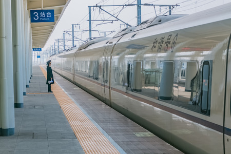 Architectural landscape of high-speed railway station in Yingtan City, Jiangxi Provinceのeditorial素材