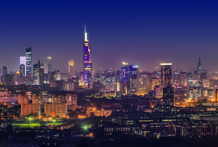 Urban architecture landscape of Nanjing City, Jiangsu Provinceのeditorial素材