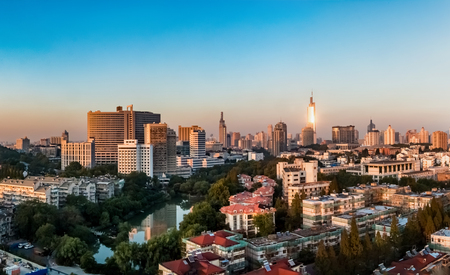 Urban architecture landscape of Nanjing City, Jiangsu Provinceのeditorial素材