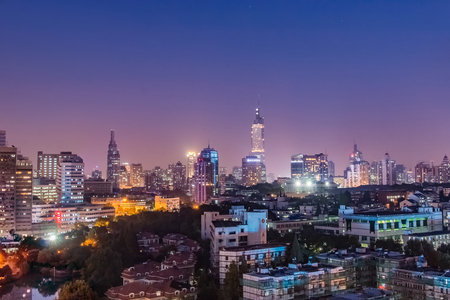 Urban architecture landscape of Nanjing City, Jiangsu Provinceのeditorial素材