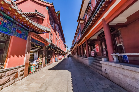 Landscape architecture of Taishan ancient buildings in Tai'an City, Shandong Provinceのeditorial素材