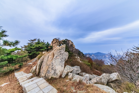 Natural landscape of Taishan National Geological Scenic Area in Tai'an County, Shandong Provinceの写真素材
