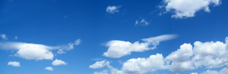 blue sky and white cloudsの写真素材