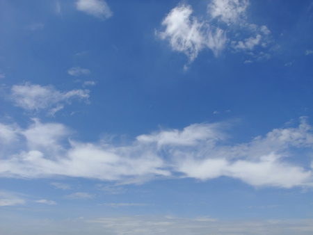 blue sky and white cloudsの写真素材