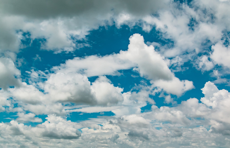 blue sky and white cloudsの写真素材