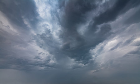 Sky with typhoon clouds