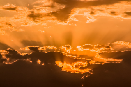 Sky sunset view and cloudsの写真素材