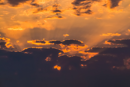 Sky sunset view and cloudsの写真素材