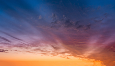 Sky sunset view and cloudsの写真素材