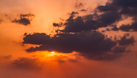 Sky sunset view and cloudsの写真素材