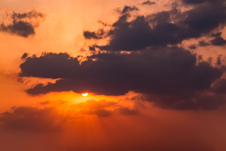 Sky sunset view and cloudsの写真素材