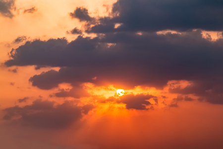 Sky sunset view and cloudsの写真素材