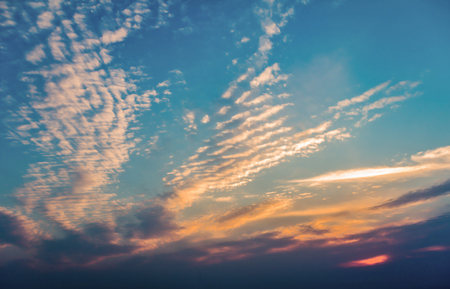 Sky sunset view and cloudsの写真素材