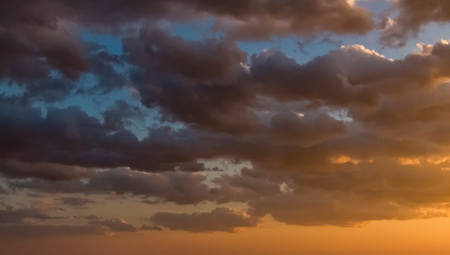 Sky sunset view and cloudsの写真素材