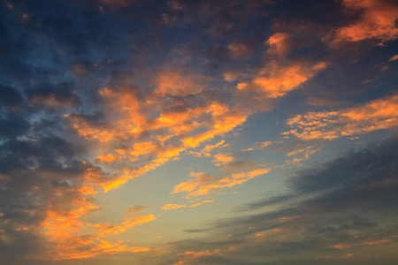 Sky sunset view and cloudsの写真素材