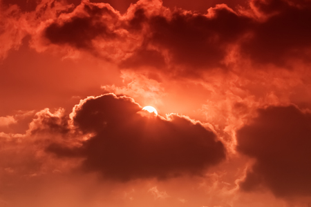 Sky sunset view and cloudsの写真素材