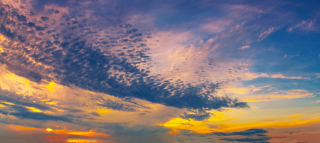 Sky sunset view and cloudsの写真素材