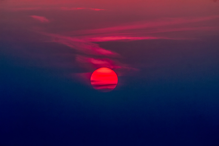 Sky sunset view and cloudsの写真素材